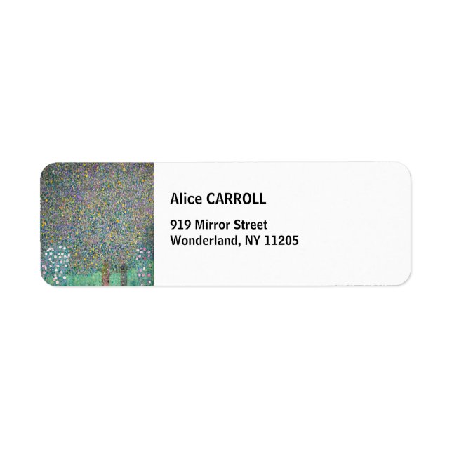 Etiqueta Gustav Klimt - Rosebushes bajo los árboles (Frente)