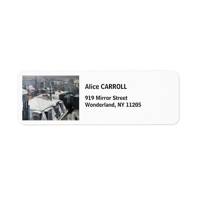 Etiqueta Gustave Caillebotte - Techos en la nieve (Frente)