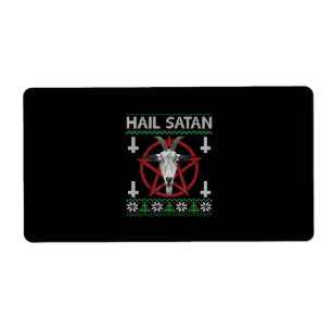 Etiqueta Hail Satan Cabeza de cabra Pentagram Funny Satanic