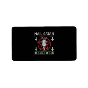 Etiqueta Hail Satan Cabeza de cabra Pentagram Funny Satanic