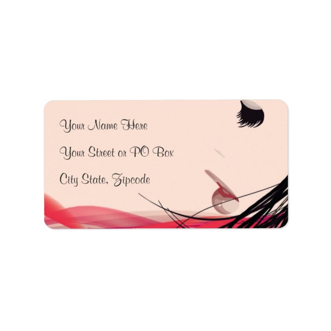 Etiqueta Hair y la dama de maquillaje (Frente)