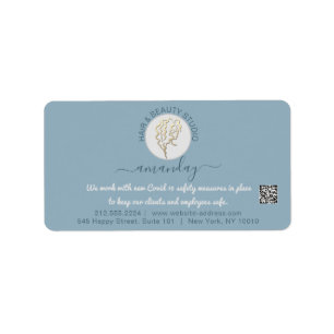 Etiqueta Hairdresser Beauty Studio Lash Gold Logo QR RSVP