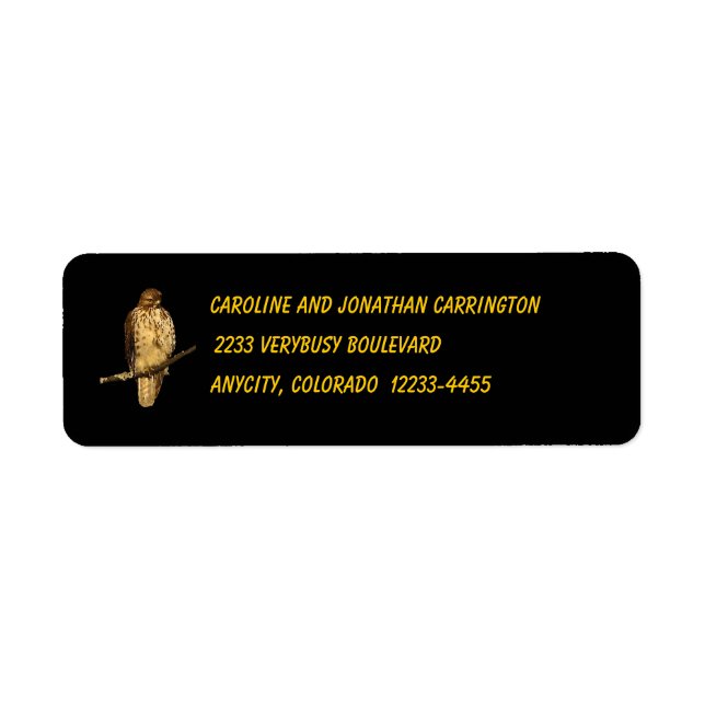 Etiqueta Halcón rojo con cola (Frente)