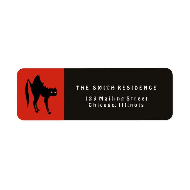 Etiqueta Halloween Black Cat (Frente)