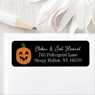 Etiqueta Halloween Black Cute Friendly Jack O Lantern