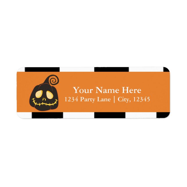 Etiqueta Halloween Black Pumpkin Whimsical (Frente)