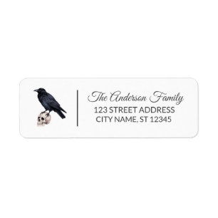 Etiqueta Halloween Black raven Crow Personalizado