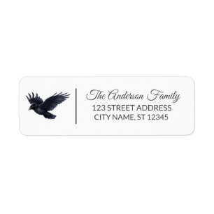Etiqueta Halloween Black raven Crow Personalizado
