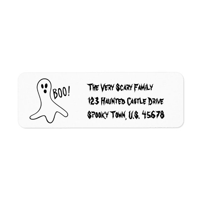 Etiqueta Halloween Boo Address Labels by RoseWrites (Frente)