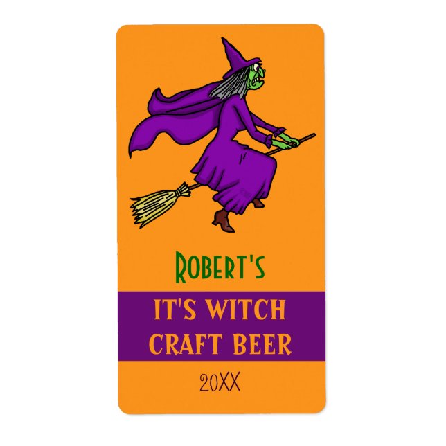 Etiqueta Halloween Brujas brujas Craft Beer Bottle (Frente)