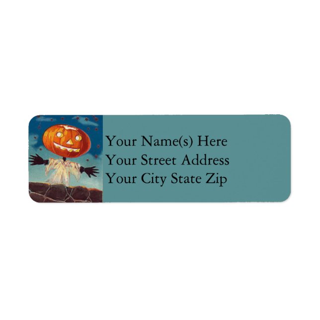 Etiqueta Halloween con Jack O Lantern (Frente)