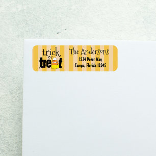 Etiqueta Halloween Cute Candy Corn Sonriente Whimsical