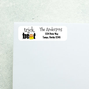 Etiqueta Halloween Cute Candy Corn Sonriente Whimsical