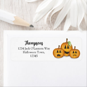 Etiqueta Halloween Cute Jack O'lanterns Return Address
