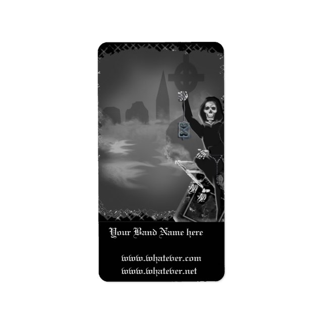 Etiqueta halloween de boneyard (Frente)