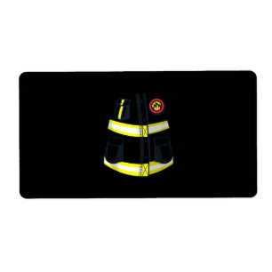 Etiqueta Halloween del disfraz de bombero