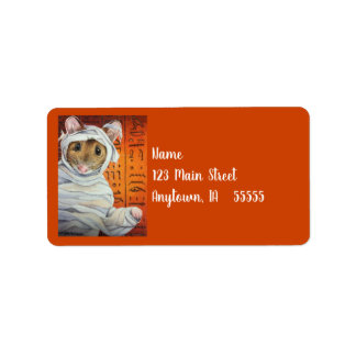 Etiqueta Halloween Disstume Mummy Mouse Watercolor Art