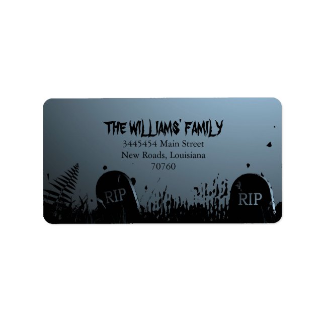 Etiqueta Halloween fantasmal (Frente)