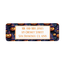 Etiqueta Halloween Gorras mágicos de calabazas