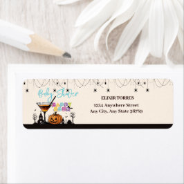 Etiqueta Halloween Happy Hour Pumpkin Cocktail Baby Shower