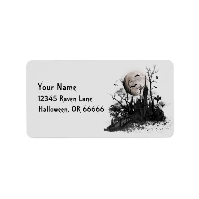 Etiqueta Halloween Haunted Mansion (Frente)