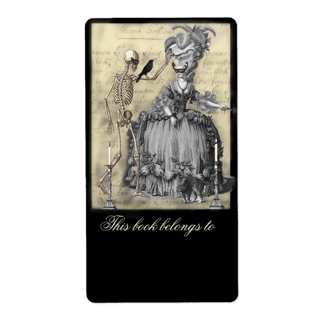 Etiqueta Halloween Masquerade Ball Bookplate (Frente)