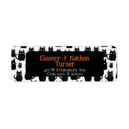 Etiqueta Halloween Personalizado de gatos negros