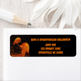 Etiqueta Halloween Spooktacular con fantasma