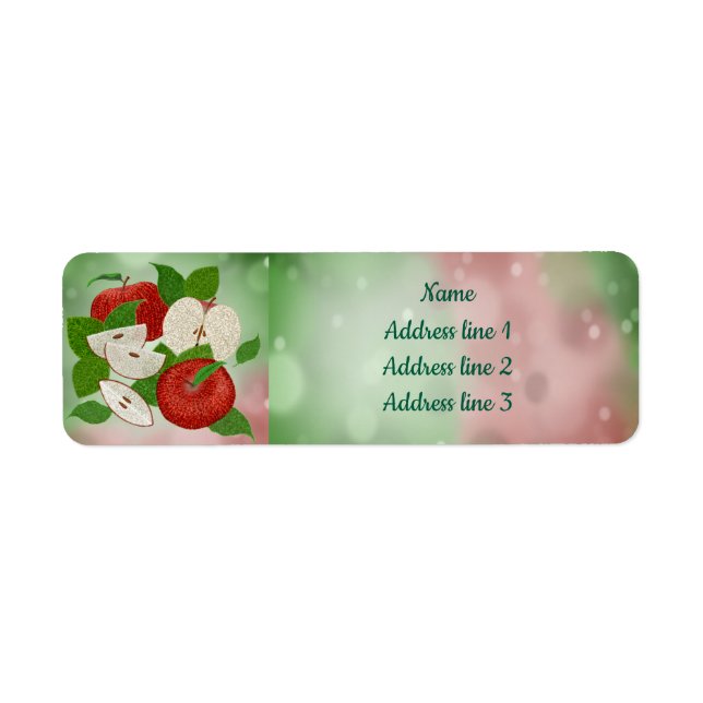 Etiqueta Hand-Drawn Apple Address Labels – Rustic (Frente)