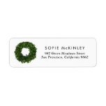 Etiqueta Hand Painted Boxwood Wreath Holiday<br><div class="desc">A simple and classic holiday address label featuring hand-painted boxwood wreath with simple typography. Customize by adding your details. This label is a part of a holiday collection "Hand Painted Boxwood Wreath Holiday Collection".</div>
