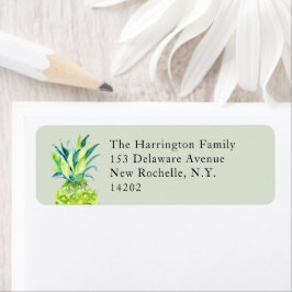 Etiqueta Hand-Painted Pineapple Sage Green Return Address 