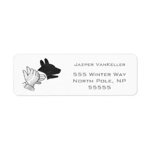 Etiqueta Hand Silhouette Dog