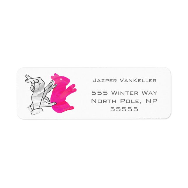 Etiqueta Hand Silhouette Rabbit Pink (Frente)