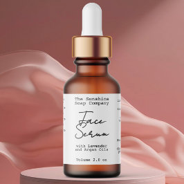 Etiqueta Handwritten Typed Look White Dropper Bottle Label