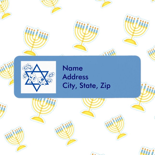 Etiqueta Hanukah Gelt y Dreidels (Subido por el creador)