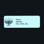 Etiqueta Hanukah Menorah<br><div class="desc">Haga clic en "personalizar" para personalizar con su información,  color de fondo y tipos de letra.</div>
