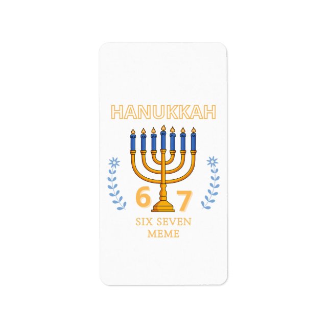 Etiqueta Hanukkah 67 Seis Siete Meme (Frente)