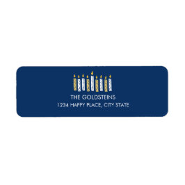 Etiqueta Hanukkah Candles Vacaciones azules