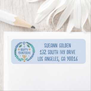 Etiqueta Hanukkah Holiday Menorah Personalizado MAIL