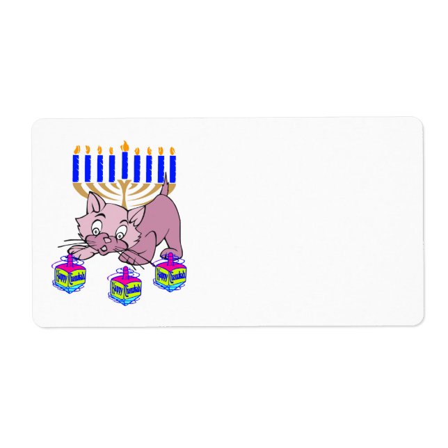 Etiqueta Hanukkah Kitty (Frente)