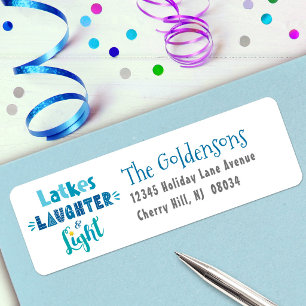 Etiqueta Hanukkah Latkes Laughter Light Nombre Personalizad