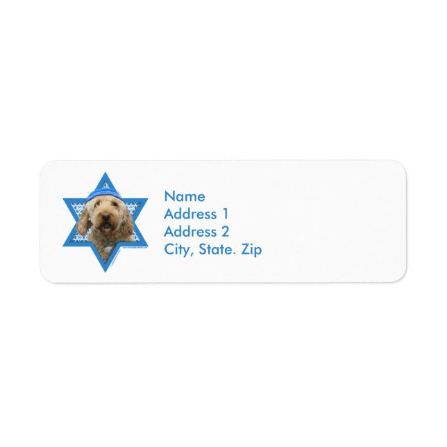 Etiqueta Hanukkah Star of David - Golden Doodle (Frente)