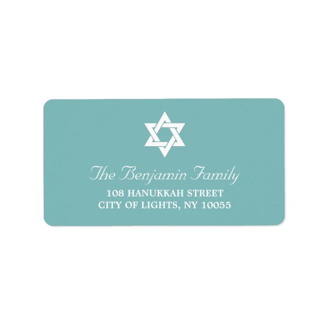 Etiqueta Hanukkah Star Of David Holiday Address Labs (Frente)