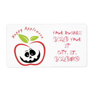 Etiqueta Happy Appleween Jack O'lantern Thunder_Cove