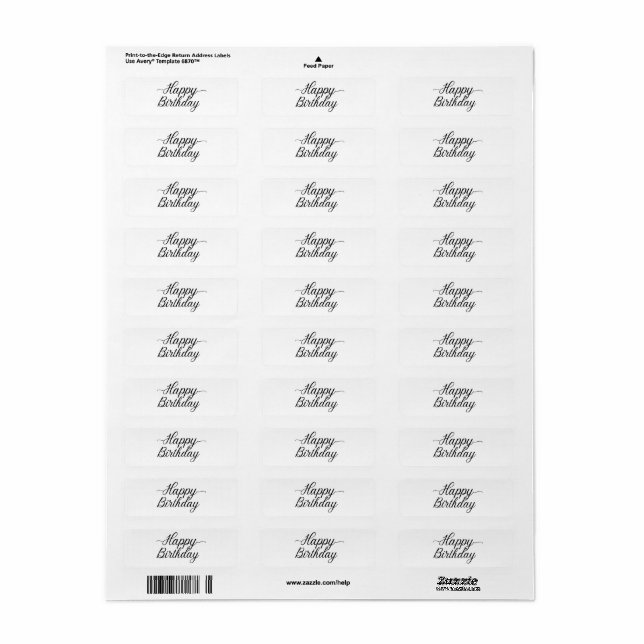 Etiqueta Happy Birthday Shipping Labels (Hoja Entera)