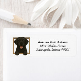 Etiqueta Happy Black Labrador Retriever Return Address