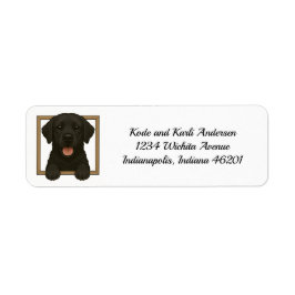 Etiqueta Happy Black Labrador Retriever Return Address