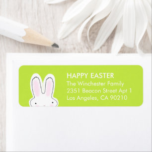Etiqueta Happy Easter lime green lindo conejito dirección m