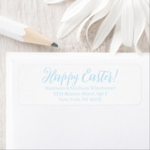 Etiqueta Happy Easter white light blue calliaddress
