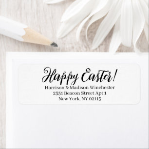 Etiqueta Happy Easter white white caliliation address